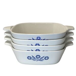 👠 4pc Set of Corningware Blue Cornflower Petite Casserole P41